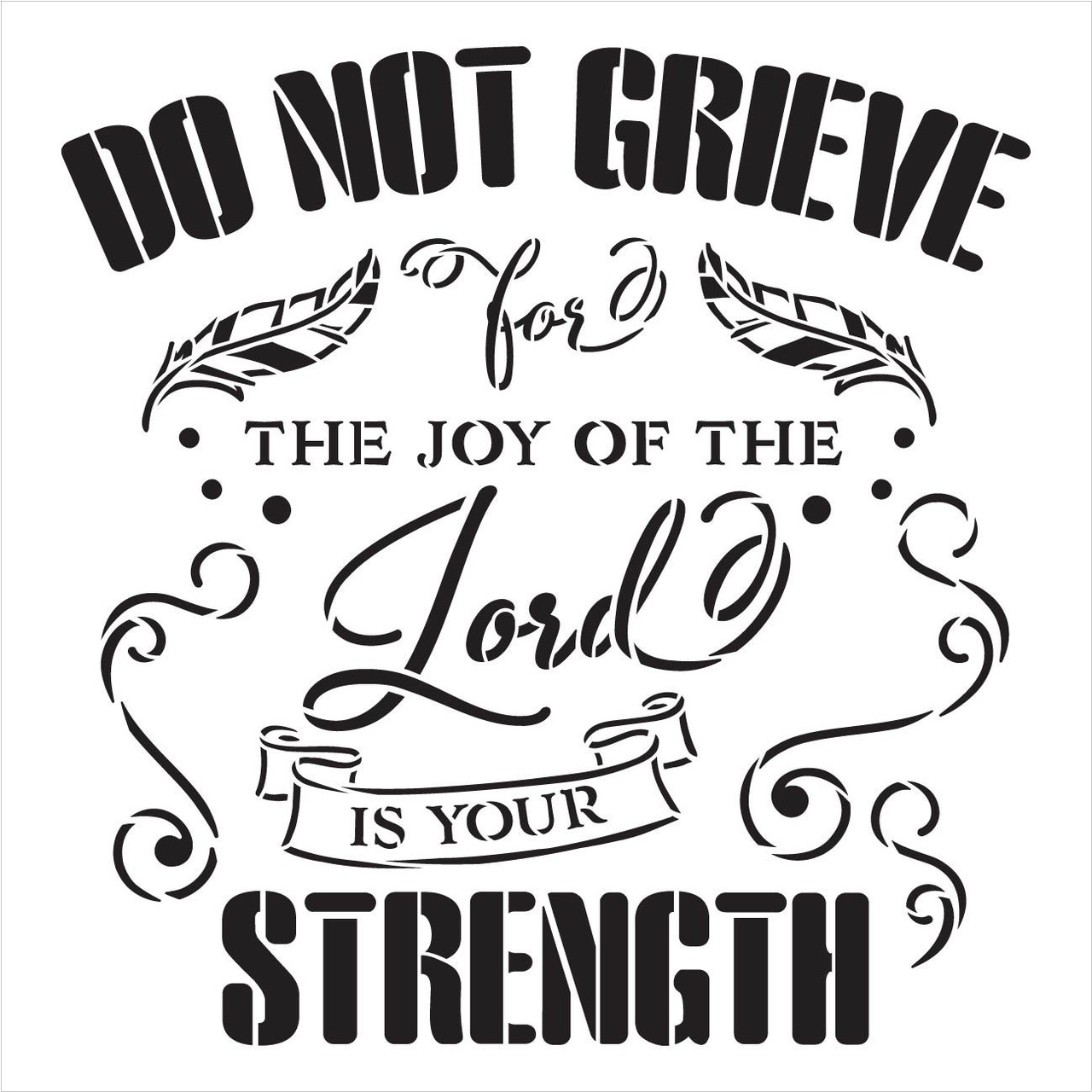 Joy of The Lord is Your Strength Stencil by StudioR!2 | DIY Inspirational Farmhouse Home Decor | Paint Faith Wood Signs | Select Size