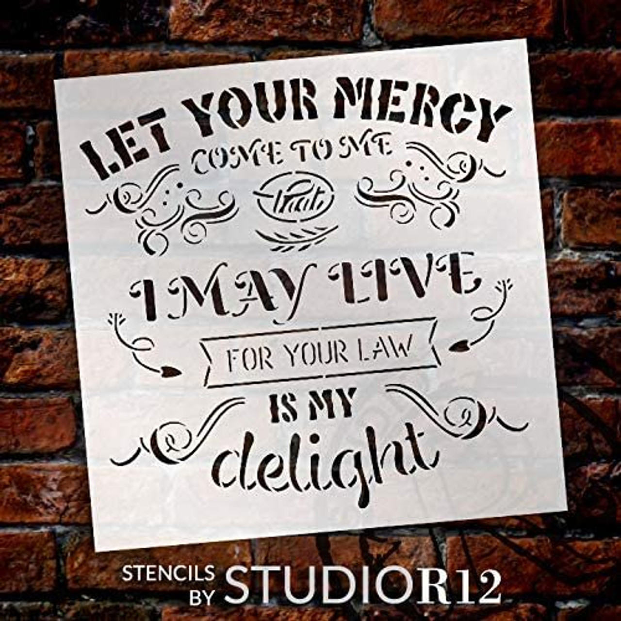 For Your Law is My Delight Stencil by StudioR12 | DIY Faith Quote Home Decor | Craft & Paint Farmhouse Wood Signs | Select Size