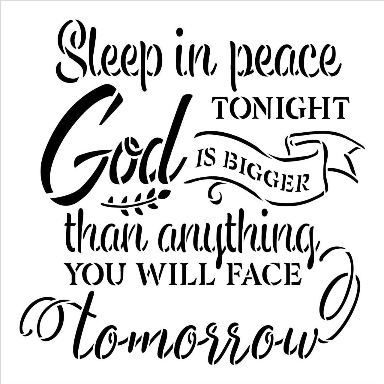 Sleep in Peace Tonight Stencil by StudioR12 | DIY Inspiration Faith Quote Bedroom & Home Decor | Craft & Paint Wood Signs