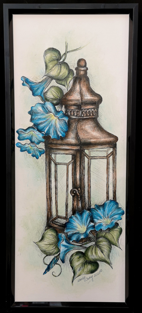 Lantern With Morning Glories - E-Packet - Wendy Fahey