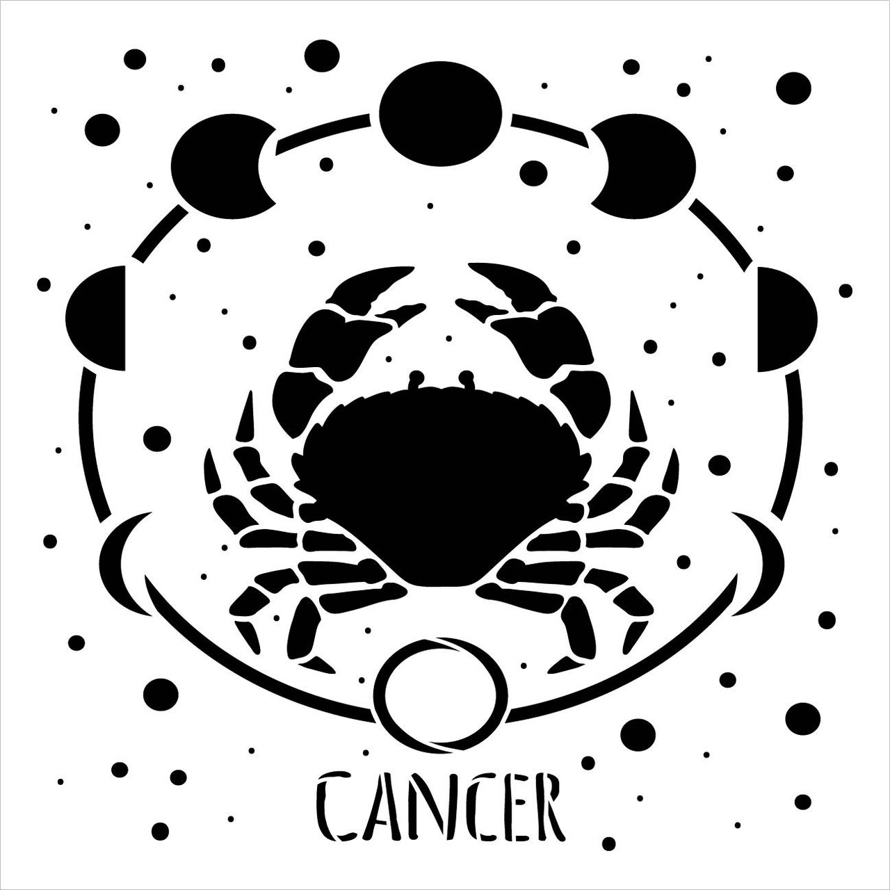 Cancer Astrological Stencil by StudioR12 | DIY Star Sign Zodiac Bedroom & Home Decor | Craft & Paint Celestial Wood Signs | Select Size