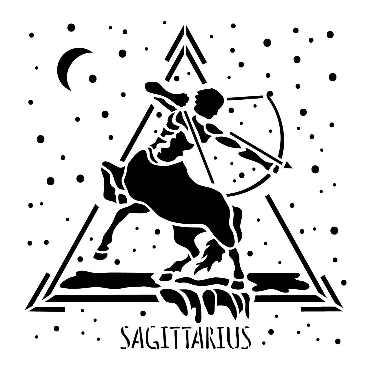 Sagittarius Astrological Stencil by StudioR12 | DIY Star Sign Zodiac Bedroom & Home Decor | Craft & Paint Wood Signs | Select Size