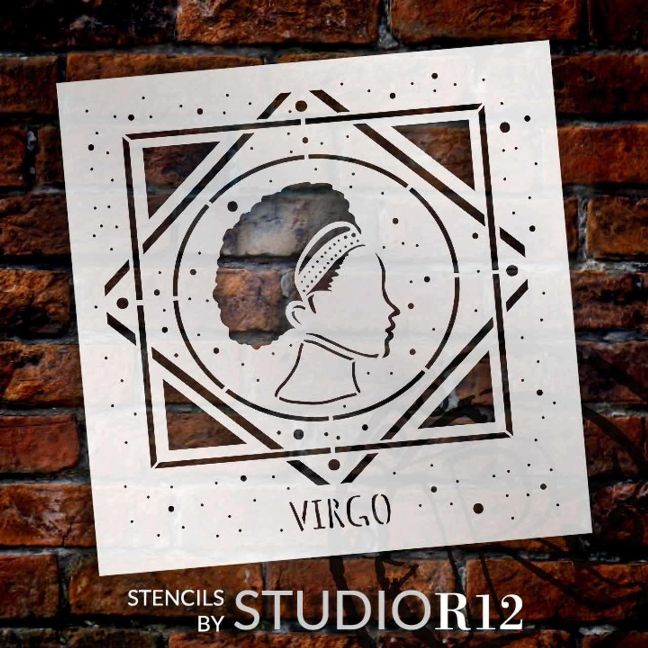 Virgo Zodiac Stencil by StudioR12 | DIY Star Sign Celestial Bedroom & Home Decor | Craft & Paint Astrological Wood Signs | Select Size