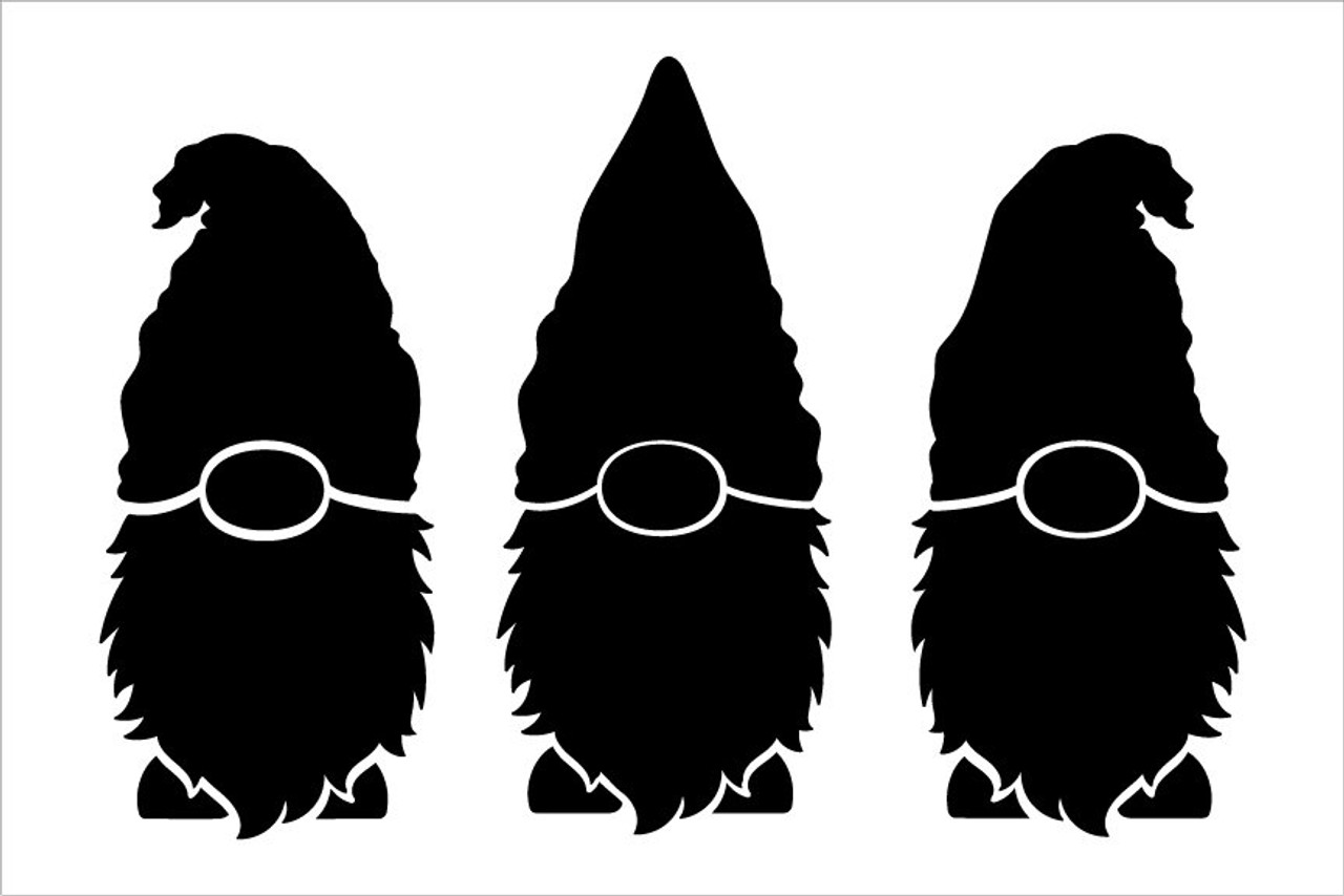 Three Gnomes Stencil by StudioR12 | DIY Seasonal Farmhouse Home Decor | Reusable Gnome Template | Crafting & Painting | Select Size