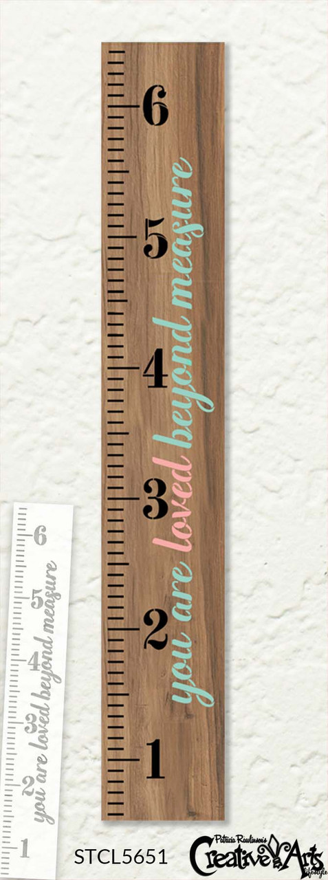 You are Loved Beyond Measure 3 Part Stencil by StudioR12 | DIY Kid Bedroom & Nursery Growth Chart Decor | Craft & Paint Ruler Wood Signs | 6 ft