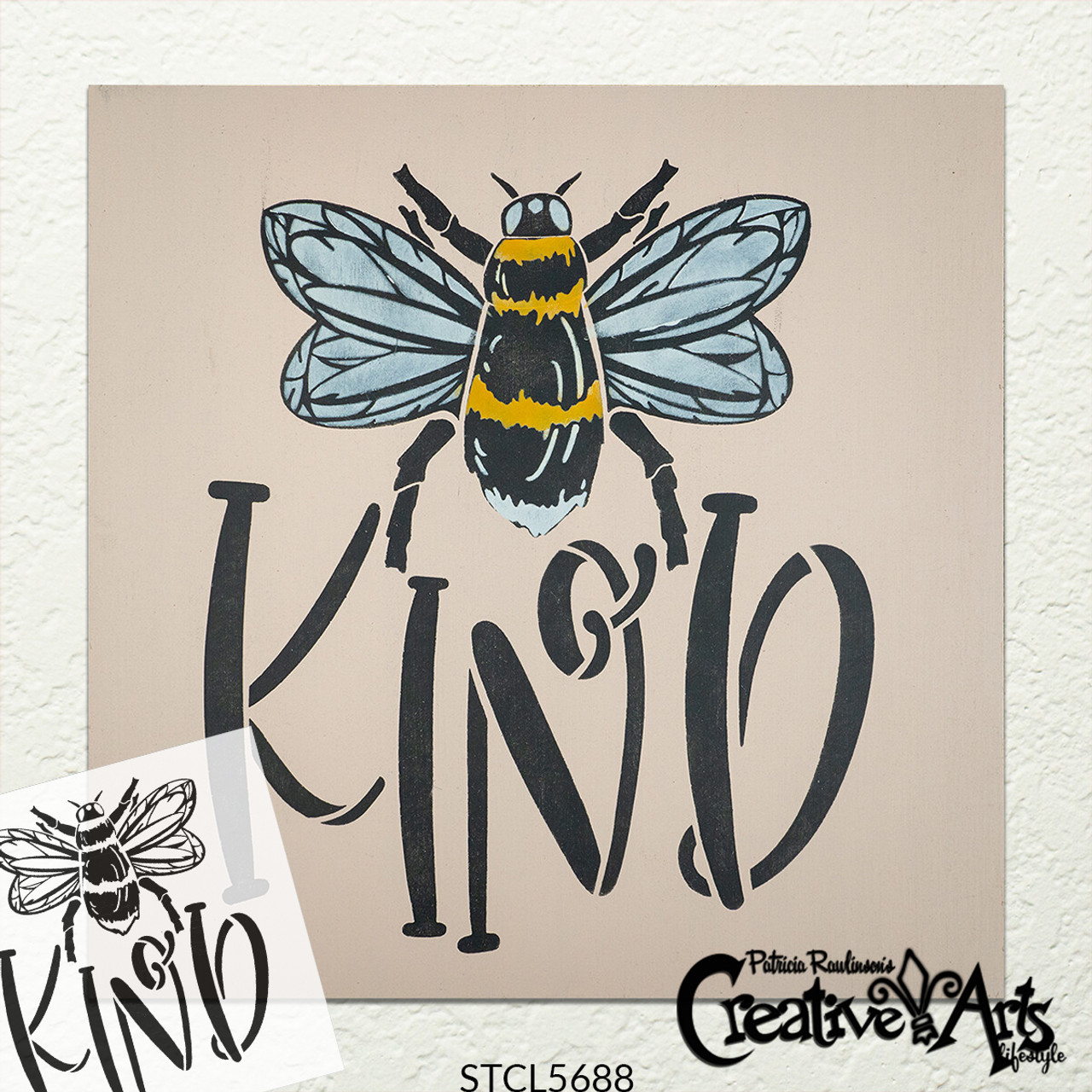 Be Kind 2 Part Stencil with Bee by StudioR12 | DIY Farmhouse Inspirational Home Decor | Craft & Paint Spring Wood Signs | Select Size