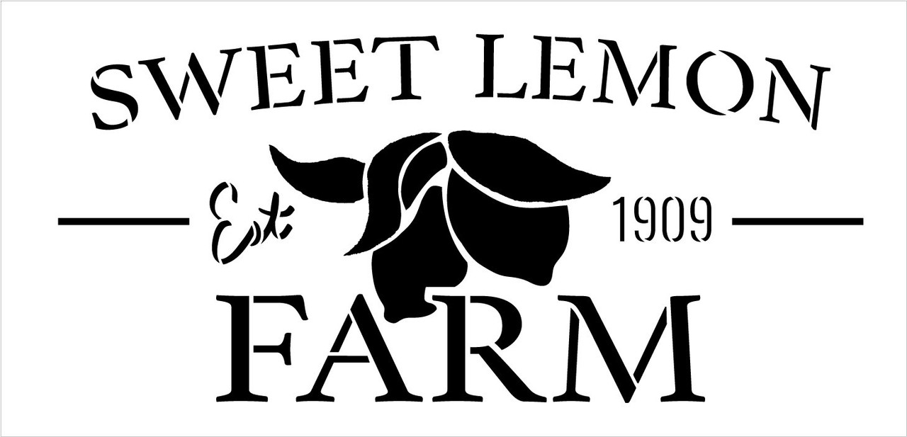 Sweet Lemon Farm Stencil by StudioR12 | DIY Farmhouse Lemon Kitchen Decor | Craft & Paint Country Wood Signs | Select Size