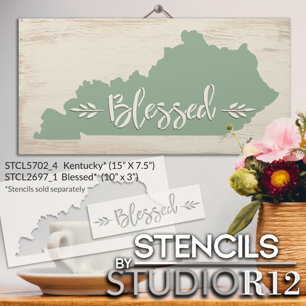 State Stencil by StudioR12 | Small & Extra Large Sizes | Reusable Pattern Template for DIY Painting & Mixed Media | Select State & Size