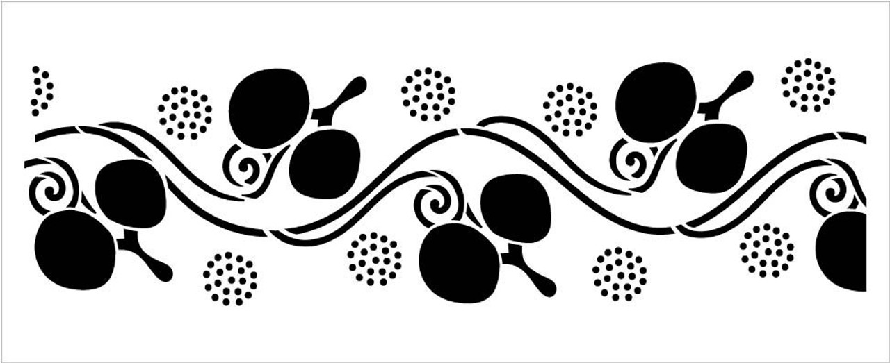 Fruit Vine Spiral Border Stencil by StudioR12 | DIY Greek Pattern Home Decor | Craft & Paint Wood Sign | Reusable Mylar Template | Select Size