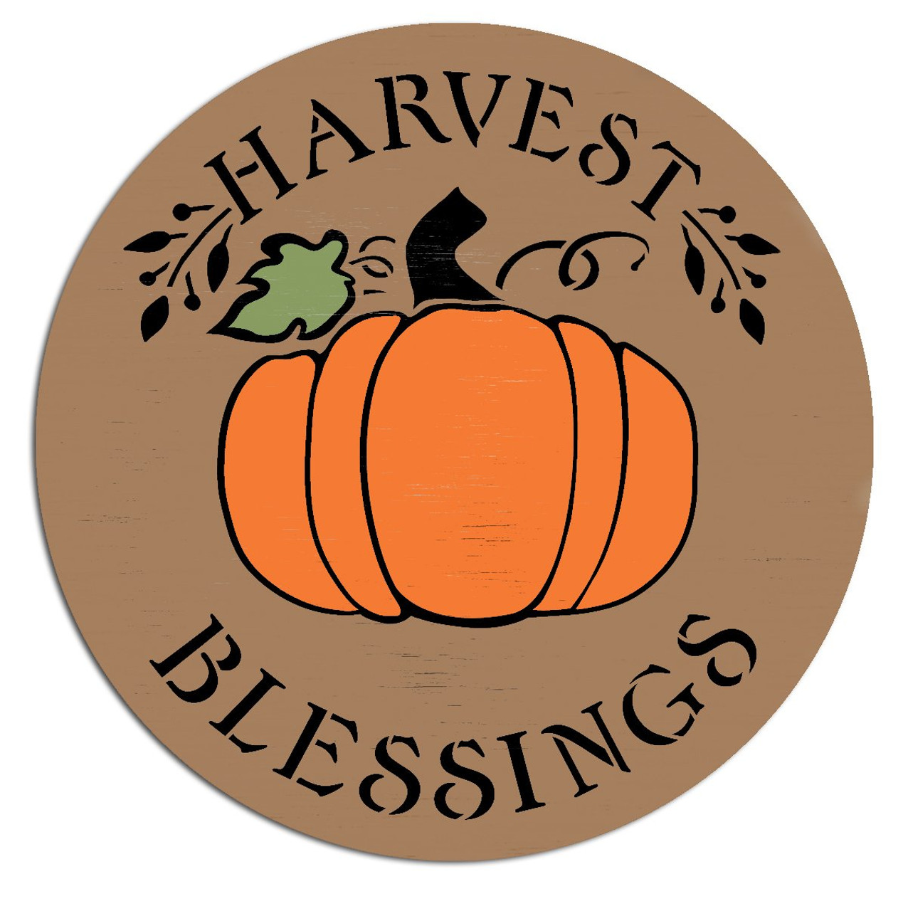 Harvest Blessings 2-Part Round Stencil by StudioR12 | DIY Autumn Pumpkin Home Decor Craft & Paint Fall Wood Sign Reusable Mylar Template | Select Size