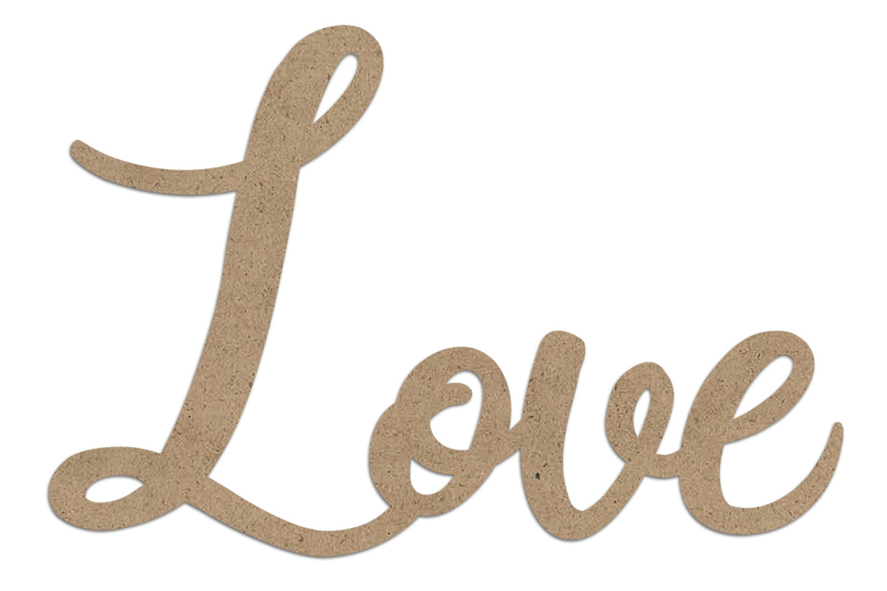 Love Wood Embellishment | Farmhouse Script Word Cutout | EMBL386