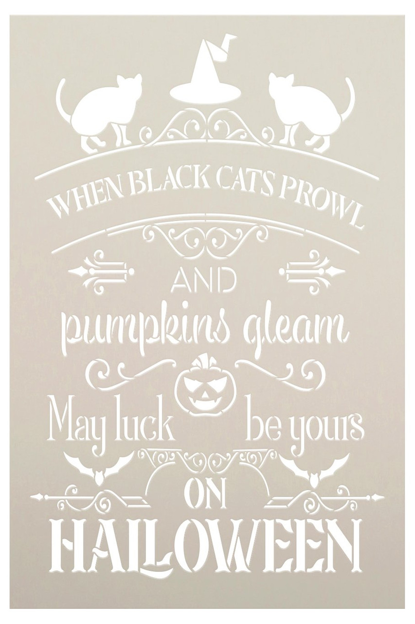 May Luck Be Yours on Halloween Stencil by StudioR12 | DIY Fall Home Decor | Craft & Paint Autumn Wood Sign | Reusable Mylar Template | Select Size