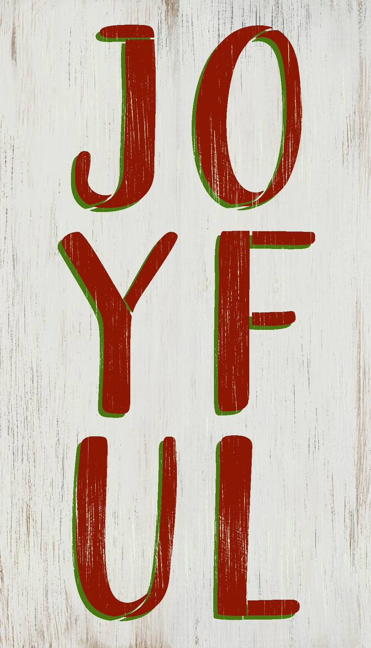 Joyful Stacked Letter Stencil by StudioR12 | DIY Simple Christmas Decor | Craft & Paint Farmhouse Holiday Wood Signs | Select Size