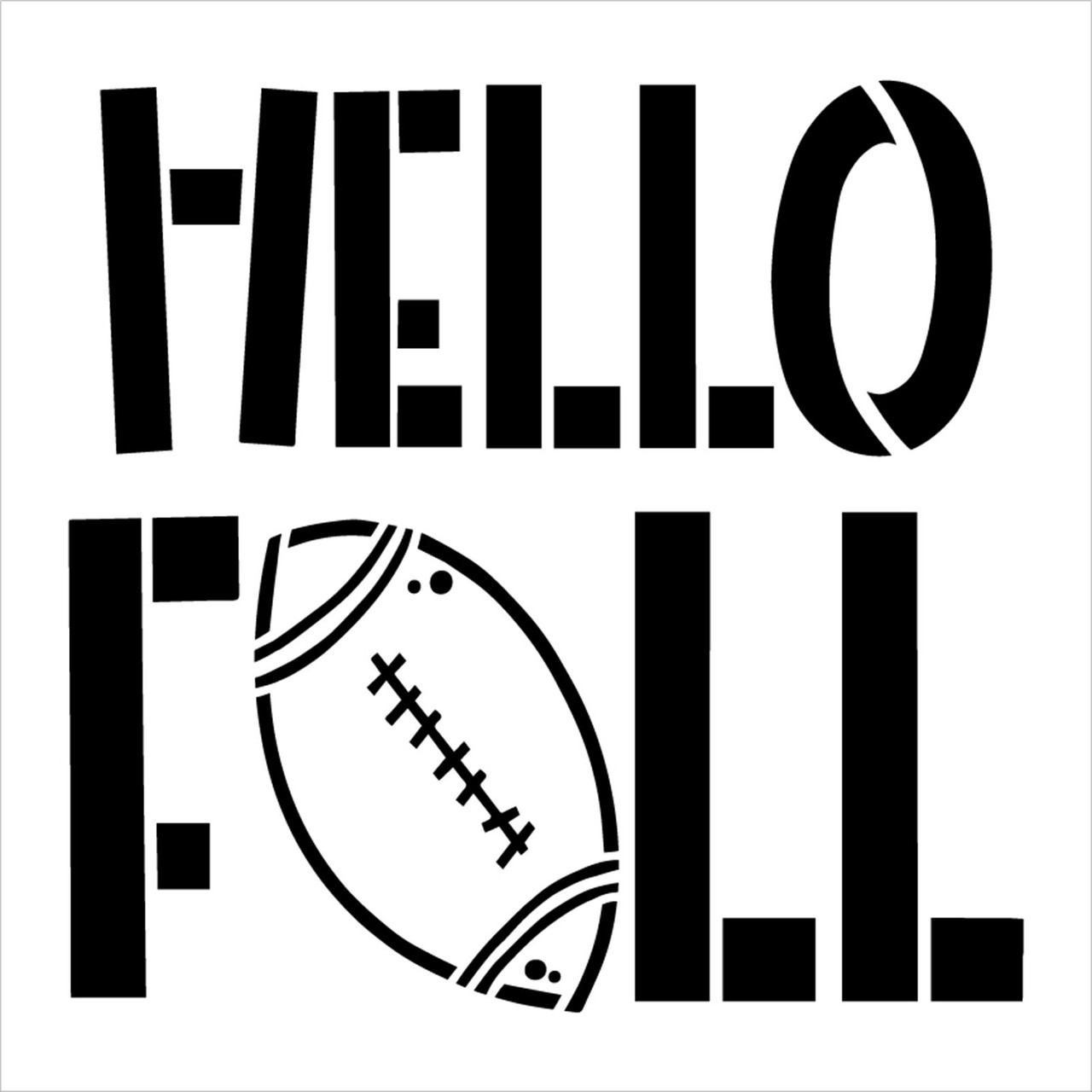 Hello Fall Football Stencil by StudioR12 | DIY Autumn School Sport Team Home Decor | Craft & Paint Wood Sign | Reusable Mylar Template | Select Size