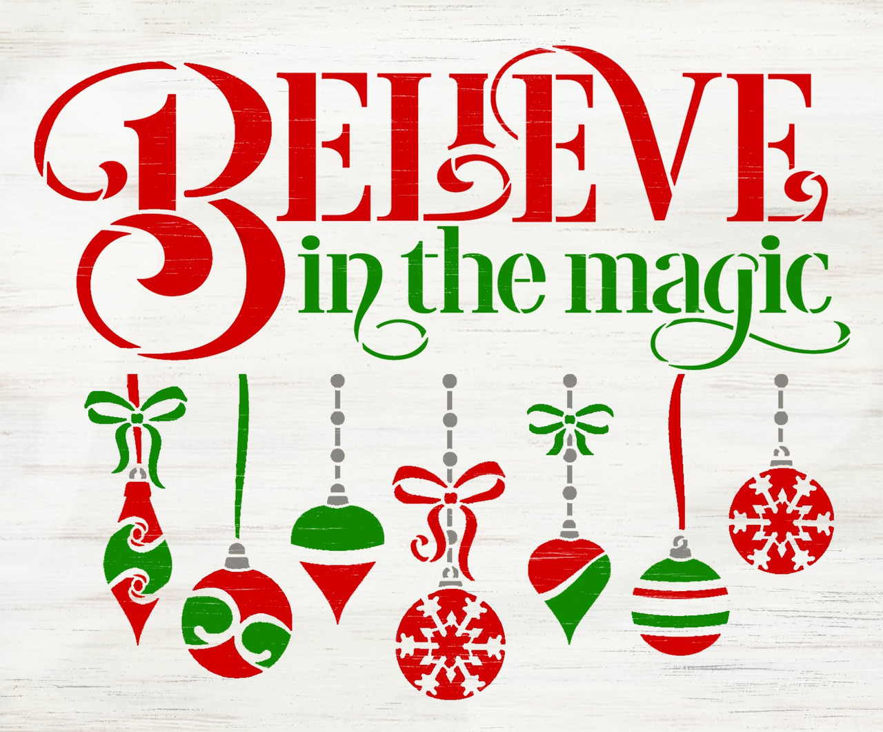 Believe in The Magic Stencil by StudioR12 | Craft DIY Christmas Holiday Home Decor | Paint Winter Wood Sign | Reusable Mylar Template | Select Size
