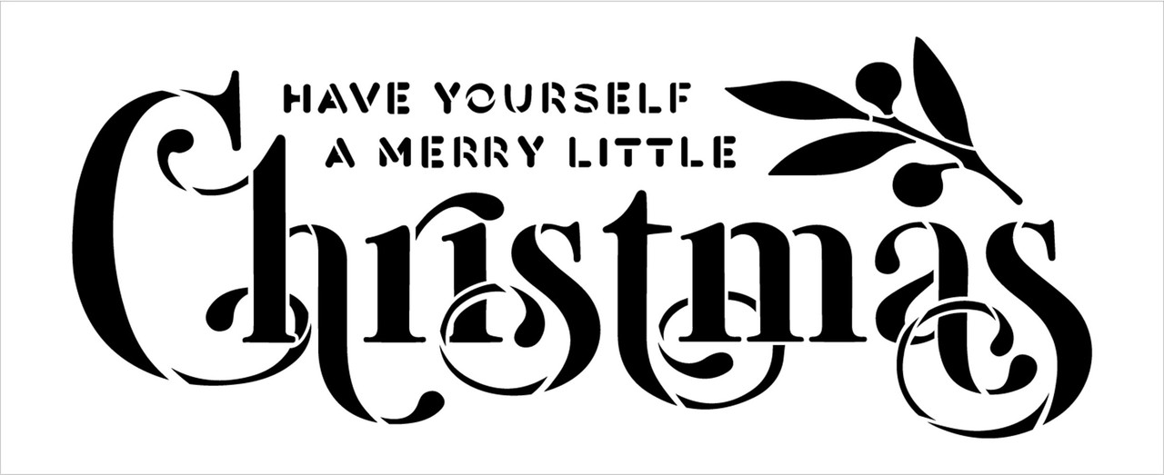 Merry Little Christmas Stencil by StudioR12 | Craft DIY Winter Holiday Song Home Decor | Craft & Paint Wood Sign Reusable Mylar Template | Select Size
