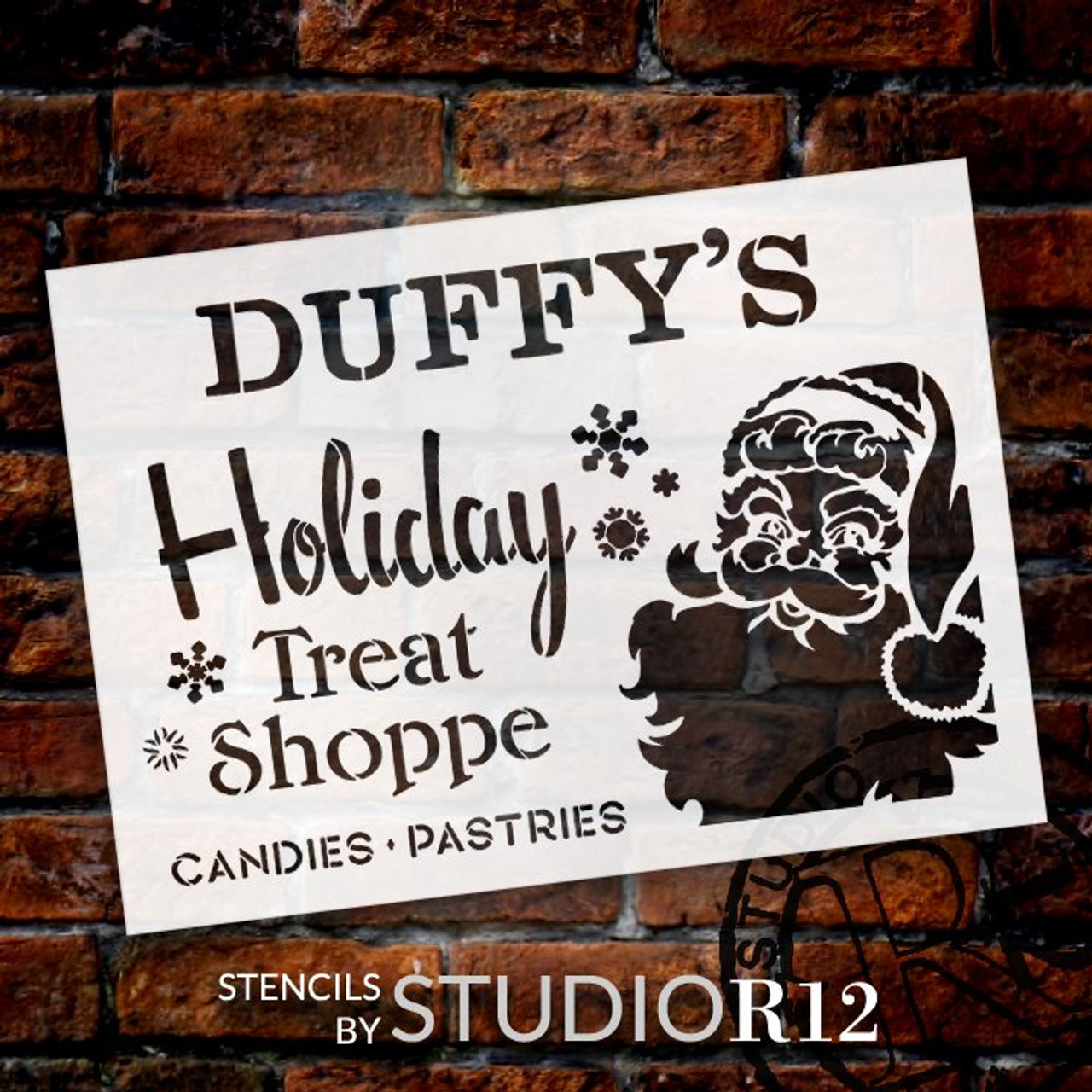 Personalized Holiday Treat Shoppe Stencil by StudioR12 | DIY Custom Christmas Kitchen Decor | Paint Wood Signs | Select Size