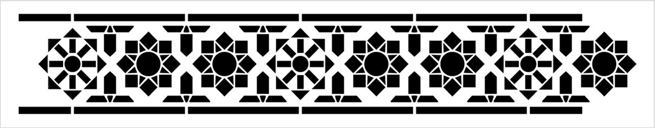 Arabian Mosaic Star Band Stencil by StudioR12 | DIY Flower Sun Pattern Backsplash Home Decor | Craft & Paint Wood Sign Border | Select Size