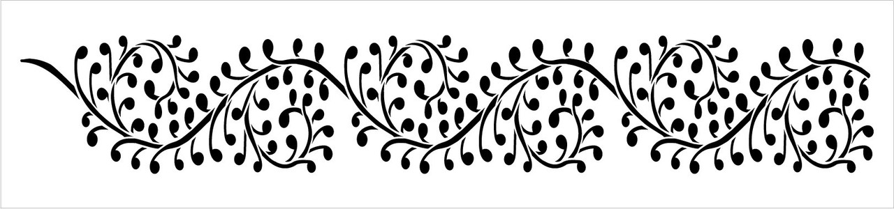 Indian Trailing Vine Band Stencil by StudioR12 | DIY Hindu Pattern Backsplash Home Decor | Craft & Paint Spiraling Wood Sign Border | Select Size