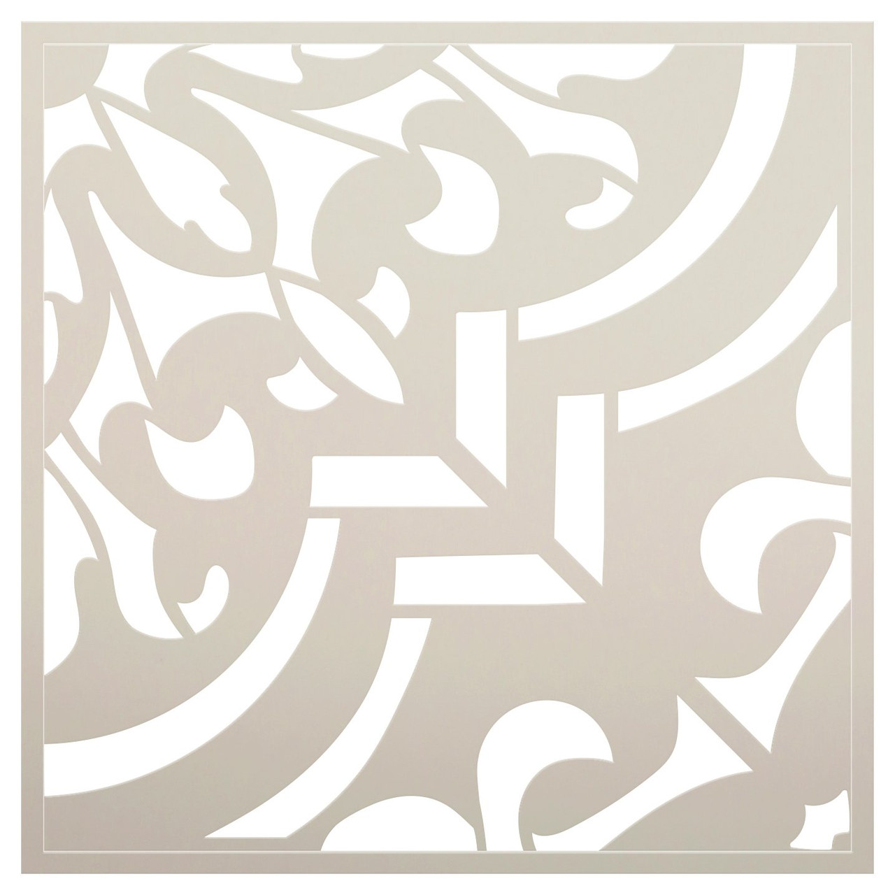 Ornate Floral Quatrefoil Tile Stencil by StudioR12 | DIY Kitchen Backsplash | Quarter Pattern for Bathroom Floor & Wall | Select Size