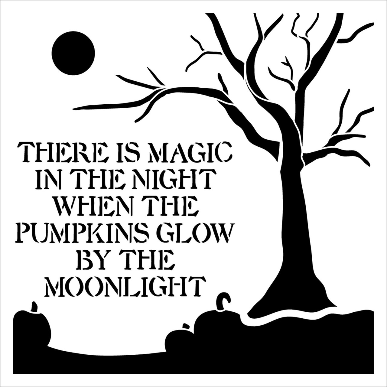 Pumpkin by Moonlight Stencil by StudioR12 | Craft DIY Fall Autumn Home Decor | Paint Halloween Wood Sign | Reusable Mylar Template | Select Size