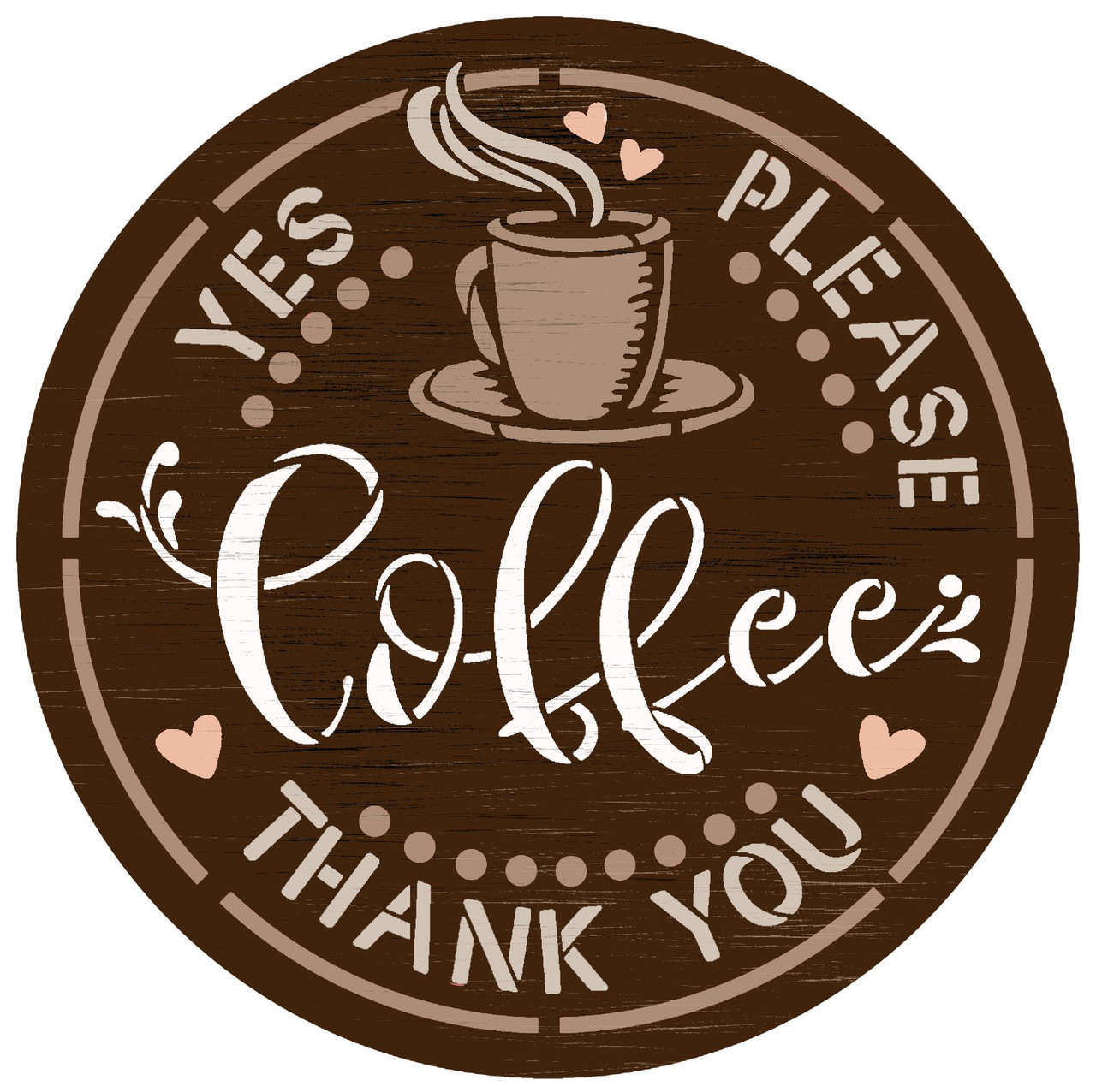 Coffee Yes Please & Thank You Stencil by StudioR12 | Craft Cafe DIY Home Decor | Paint Coffee Bar Wood Sign | Reusable Mylar Template | Select Size