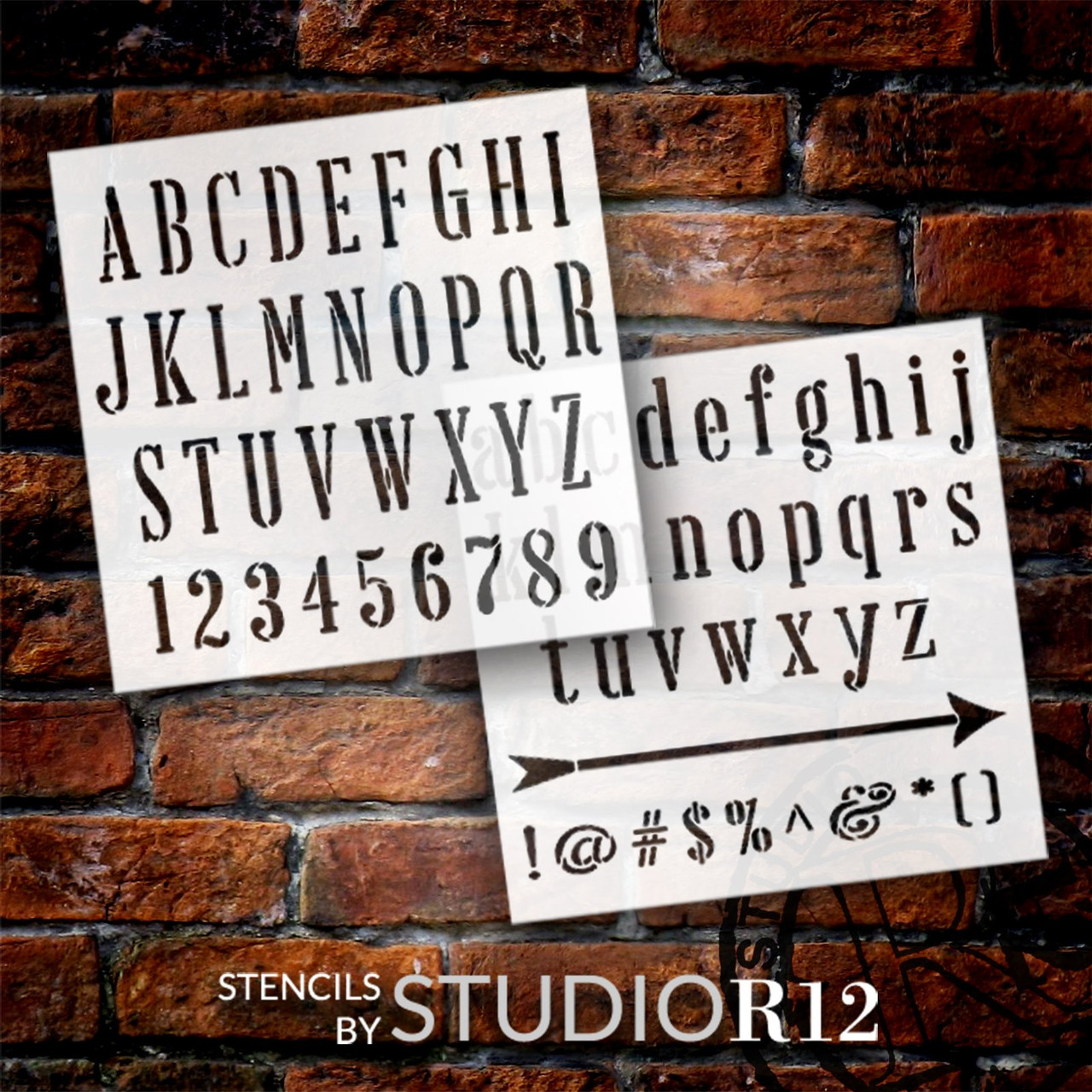 Tall Modern Lettering Stencils by StudioR12 | Full Alphabet Stencil for Journaling | Reusable Craft Template | Select Size