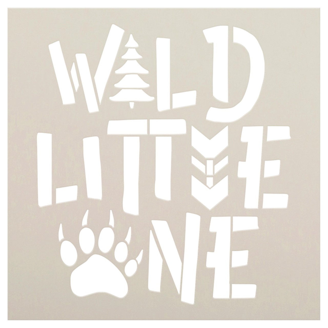 Wild Little One Stencil by StudioR12 | Craft DIY Kid's Room Home Decor | Paint Wood Sign | Reusable Mylar Template | Select Size