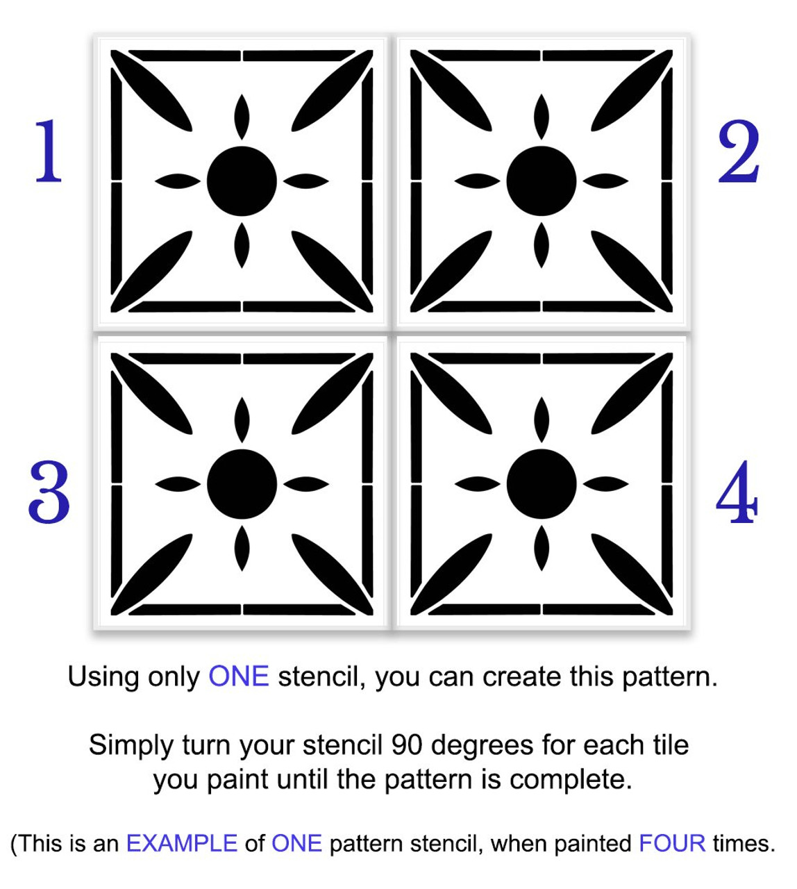 Simple Cross X Tile Stencil by StudioR12 | Reusable Quarter Pattern for Bathroom Floors | DIY Kitchen Wall Backsplash | Select Size