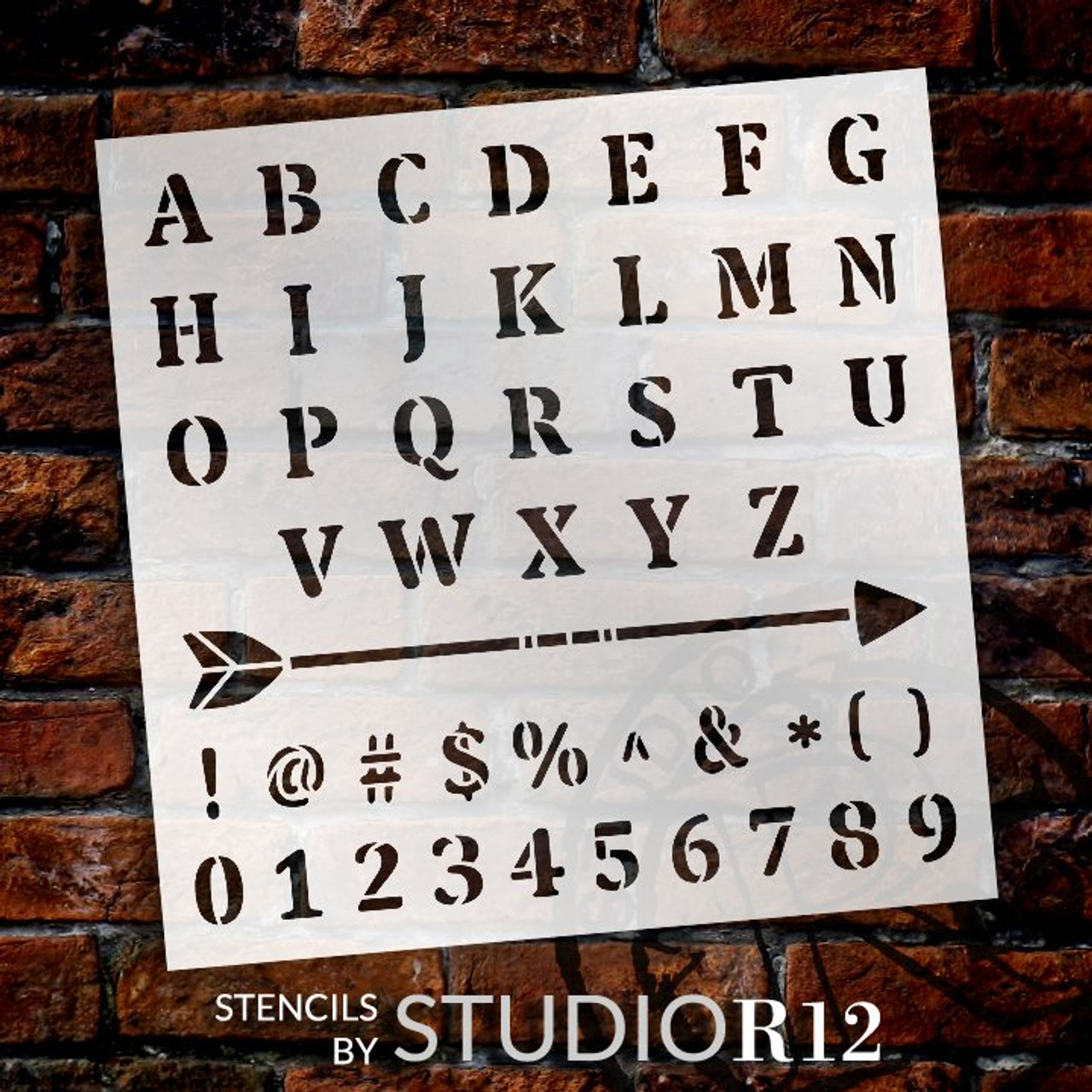 Rugged Serif Font Full Alphabet Stencils by StudioR12 | Reusable Lettering Stencil | DIY Journaling & Crafting | Select Size