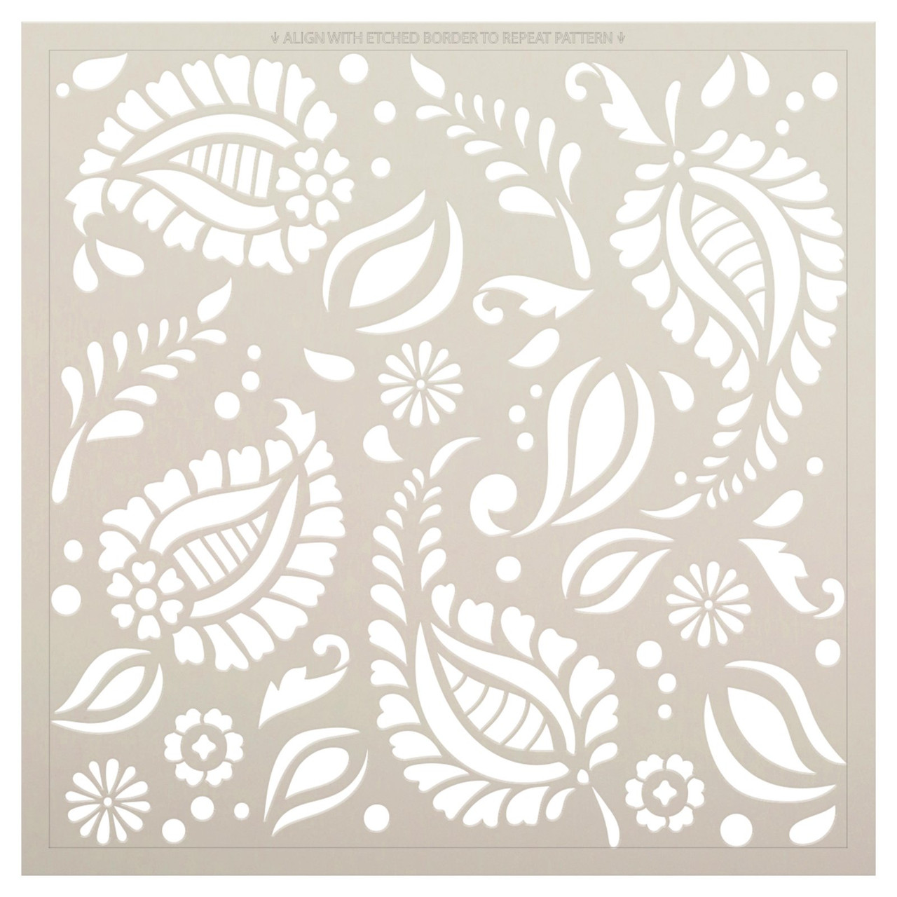 Floral & Leaf Paisley Stencil by StudioR12 | Craft DIY Repeated Pattern Home Decor | Paint Wood Sign | Reusable Mylar Template | Select Size