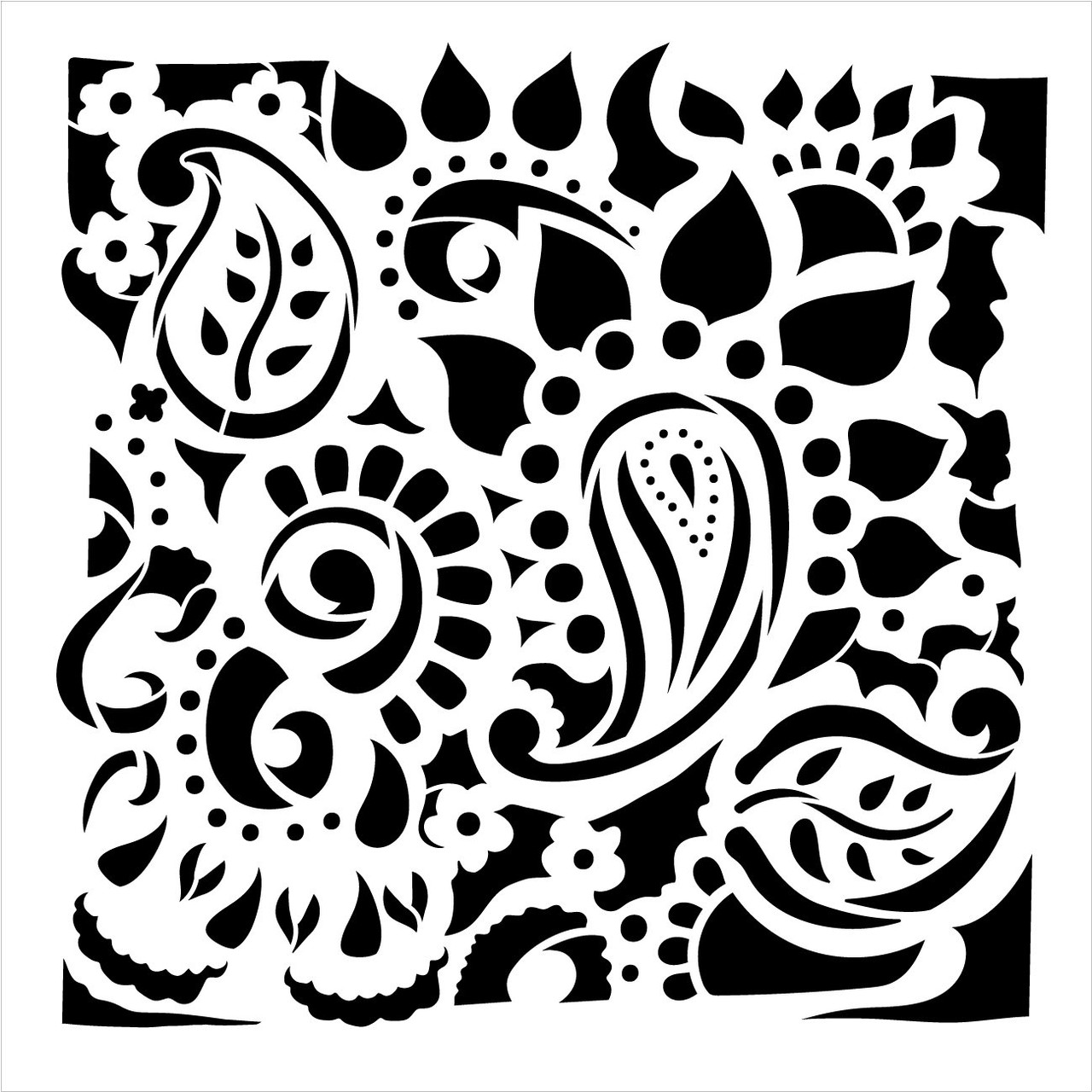 Abstract Floral Paisley Stencil by StudioR12 | Craft DIY Backsplash Home Decor | Paint Pattern Wood Sign | Reusable Mylar Template | Select Size
