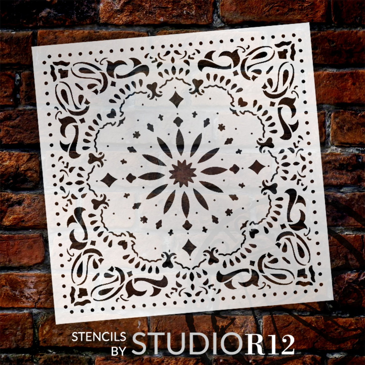 Kaleidoscope Paisley Stencil by StudioR12 | Craft DIY Backsplash Home Decor | Paint Pattern Wood Sign | Reusable Mylar Template | Select Size