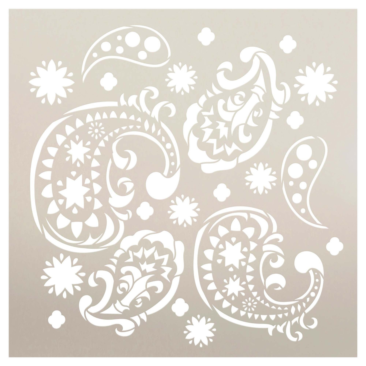 Star & Swirl Paisley Stencil by StudioR12 | Craft DIY Backsplash Home Decor | Paint Pattern Wood Sign | Reusable Mylar Template | Select Size