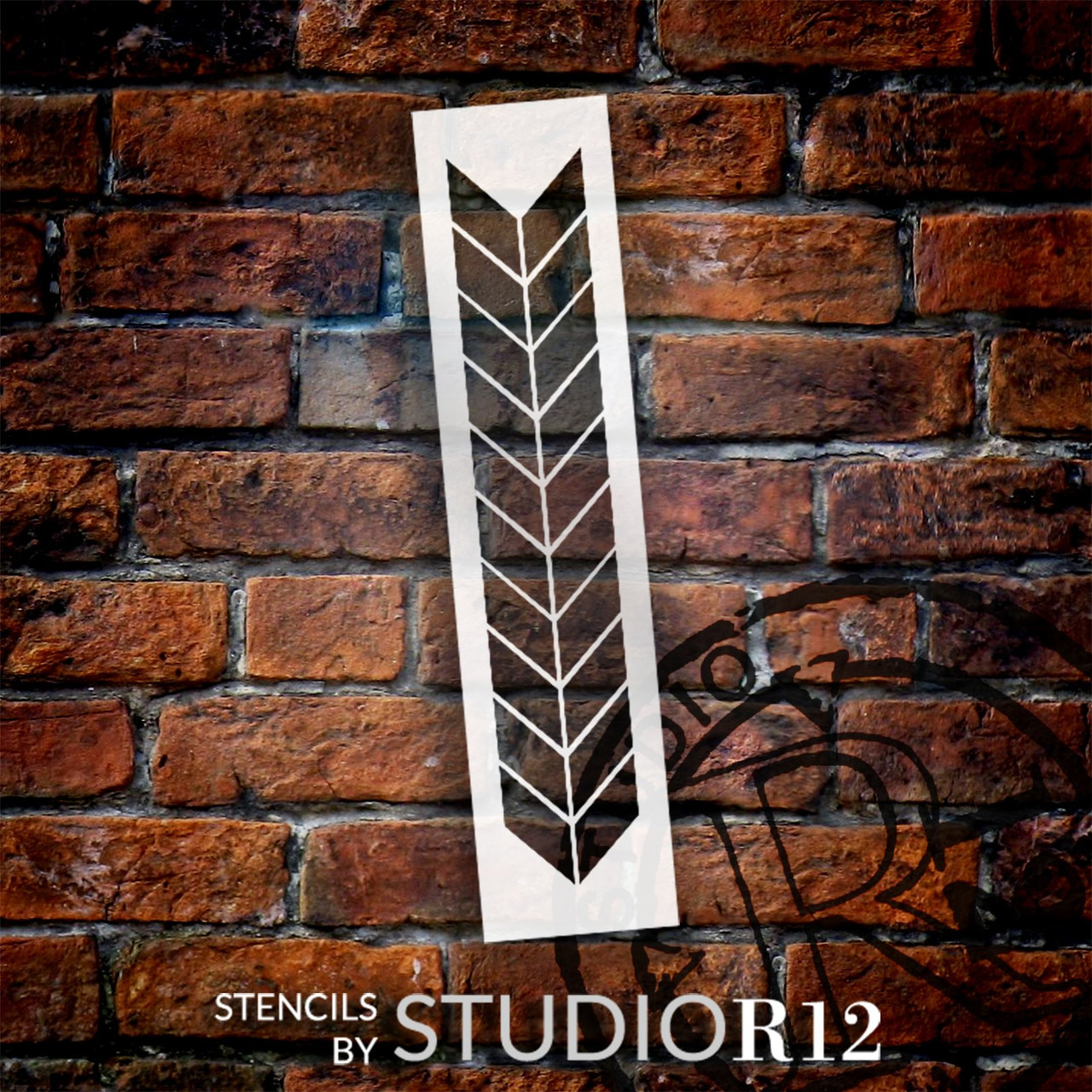 Chevron Band Pattern Stencil by StudioR12 | Craft DIY Arrow Backsplash Home Decor | Paint Wood Sign Border | Reusable Template | Select Size