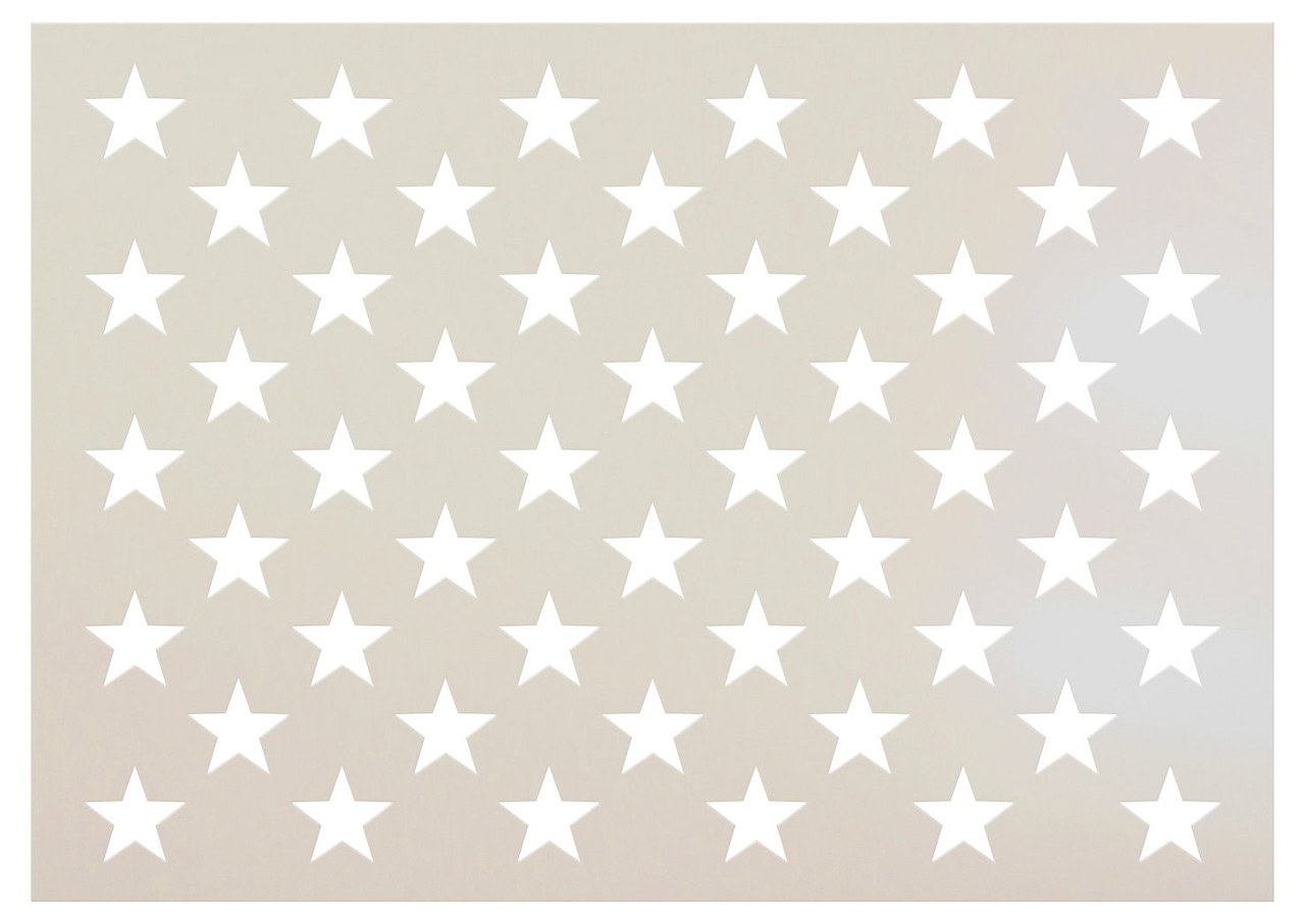 American Flag 50 Star Stencil by StudioR12 | Reusable Template | Use for Patriotic Arts, Crafts, DIY Decor | Painting, Mixed Media, Air Brushing | Select Size