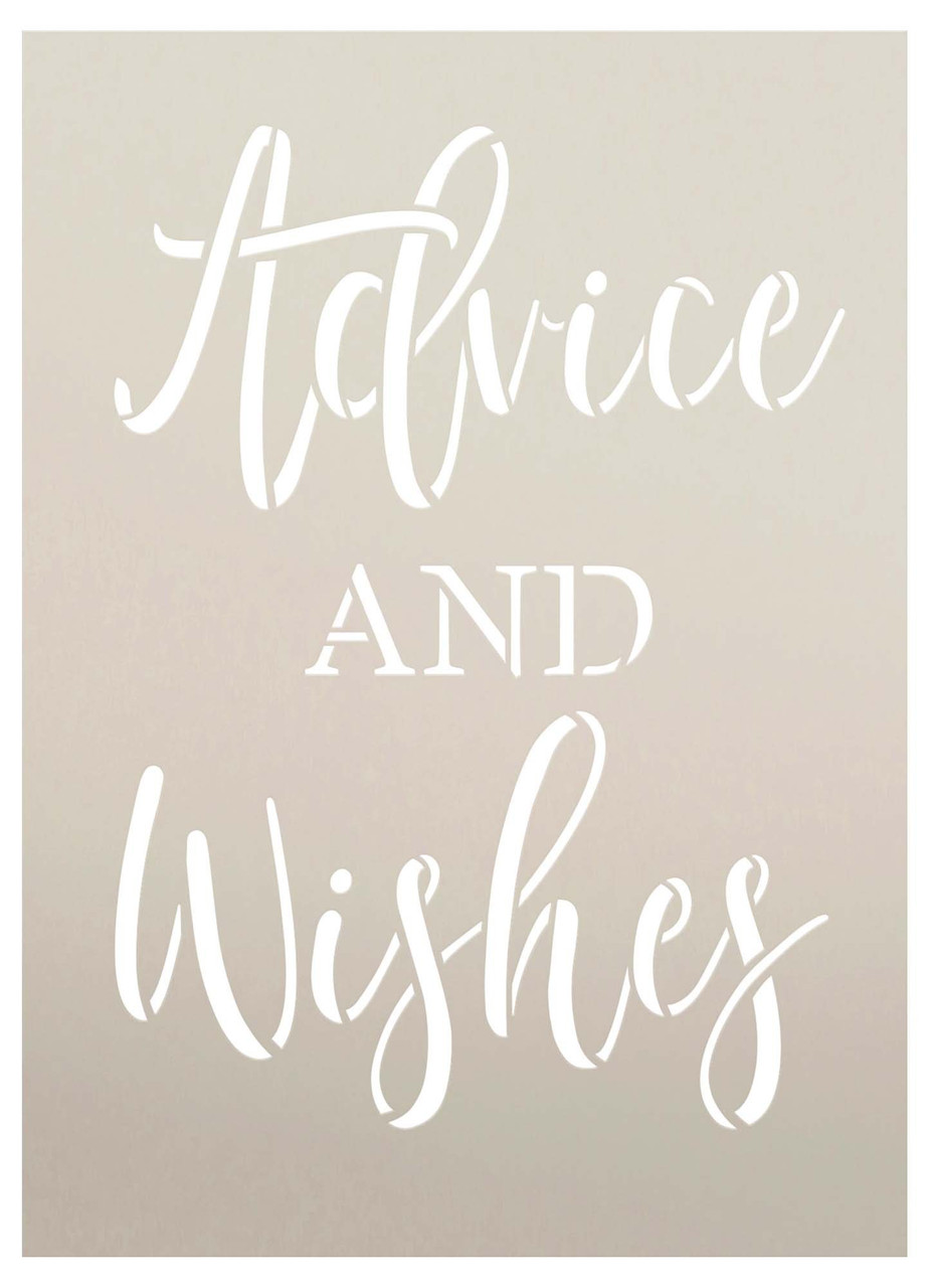 Advice and Wishes Stencil by StudioR12 | Craft DIY Wedding Decor | Paint Wood Sign | Reusable Mylar Template | Select Size