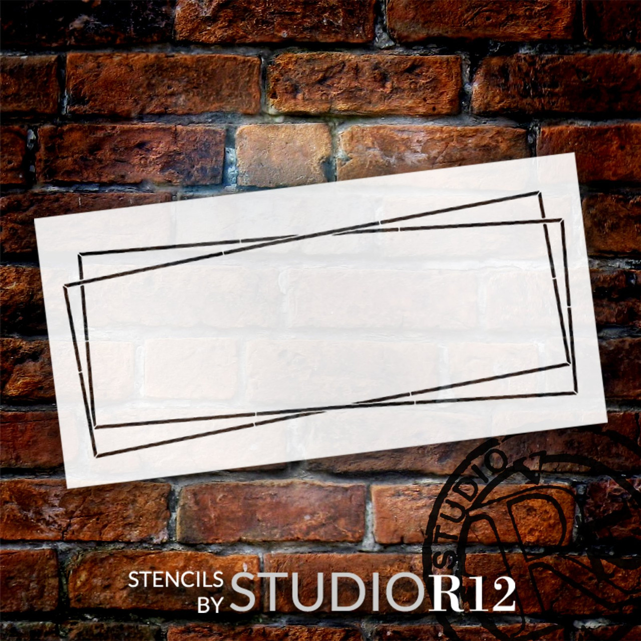 Long Rectangle Double Geometric Frame Stencil by StudioR12 - Select Size - USA MADE - Craft DIY Modern Home Decor | Paint Wood Sign - Invitation Card