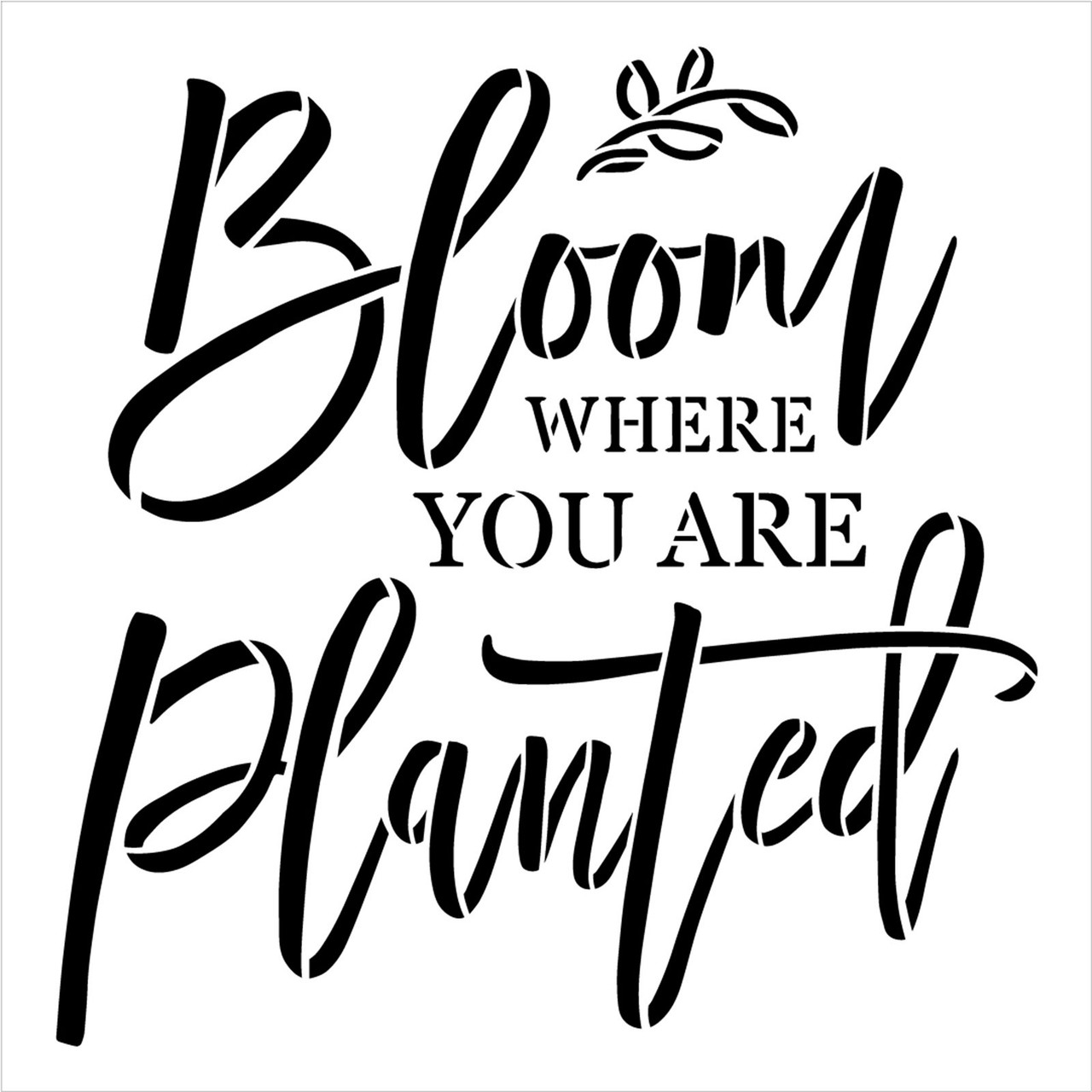 Bloom Where You are Planted Script Stencil by StudioR12 | Craft DIY Spring Home Decor | Paint Wood Sign | Reusable Mylar Template | Select Size