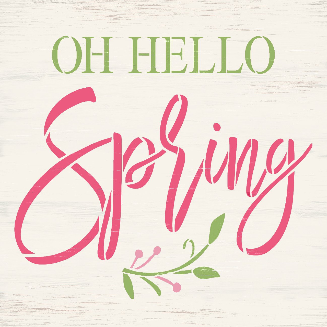 Oh Hello Spring Stencil by StudioR12 | Craft DIY Spring Home Decor | Paint Seasonal Wood Sign | Reusable Mylar Template | Select Size