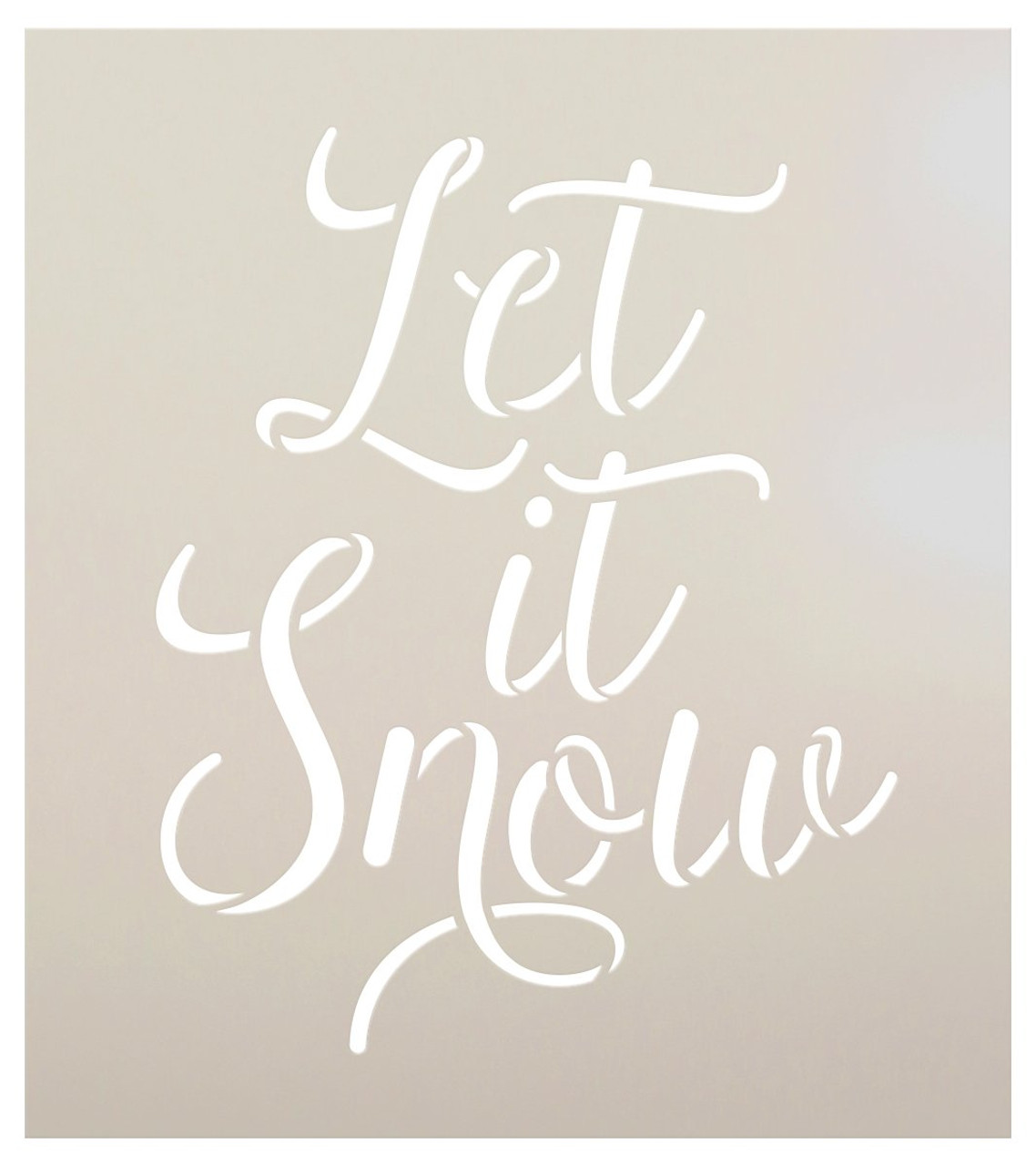 Let It Snow - Elegant Hand Script - Word Art Stencil - STCL2024 - by StudioR12