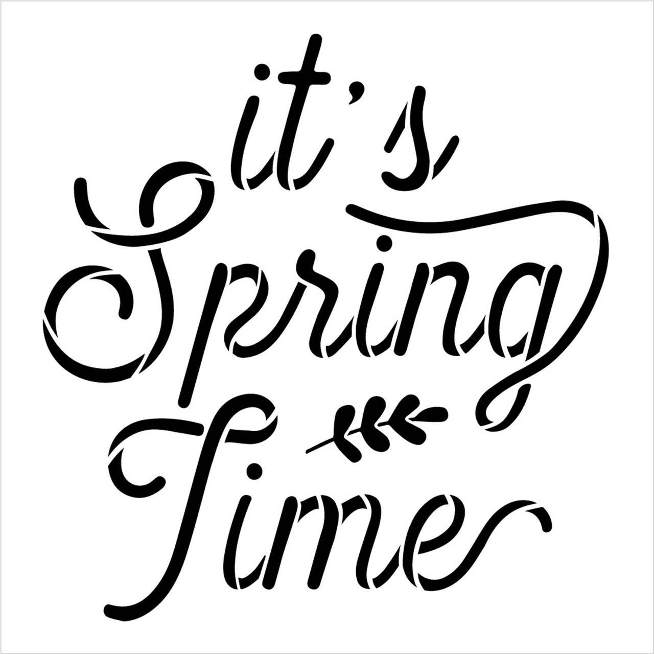 It's Spring Time Script Stencil by StudioR12 | Craft DIY Spring Home Decor | Paint Wood Sign | Reusable Mylar Template | Select Size