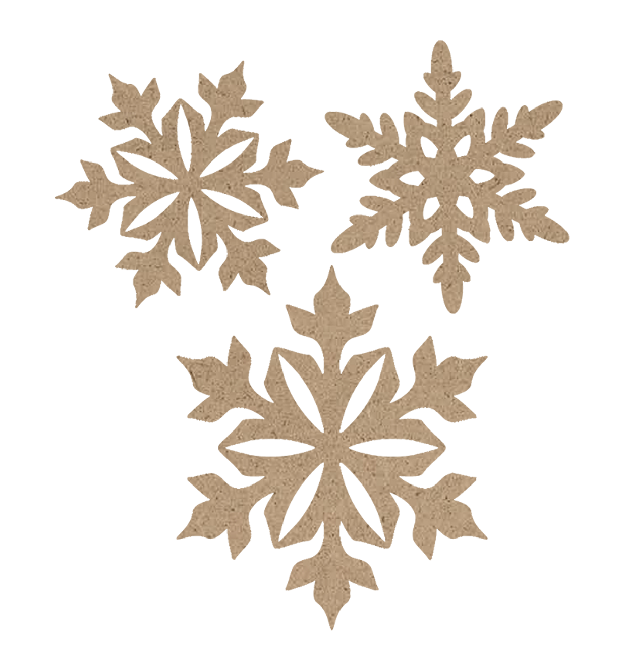 Three Snowflakes Embellishment Set | 1/8" MDF | EMBL404