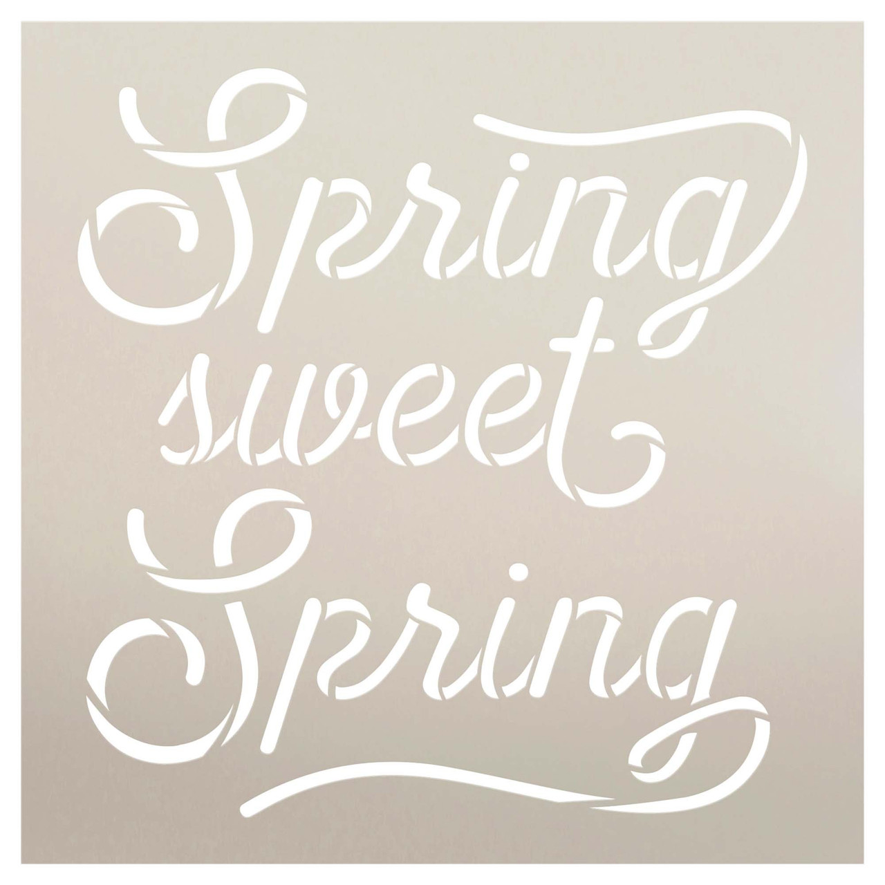 Spring Sweet Spring Stencil by StudioR12 | Craft DIY Spring Home Decor | Paint Seasonal Wood Sign | Reusable Mylar Template | Select Size