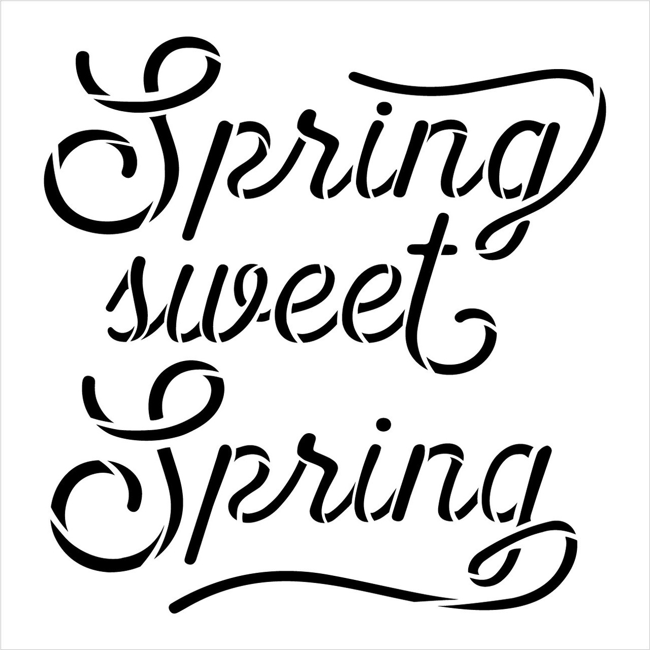 Spring Sweet Spring Stencil by StudioR12 | Craft DIY Spring Home Decor | Paint Seasonal Wood Sign | Reusable Mylar Template | Select Size