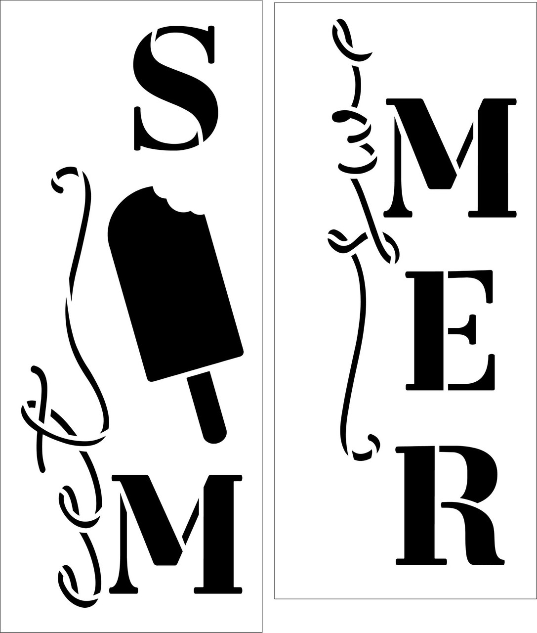 Sweet Summer Tall Porch Sign Stencil with Popsicle by StudioR12 | DIY Outdoor Home Decor | Craft & Paint Vertical Wood Leaner Signs | Size (4ft)