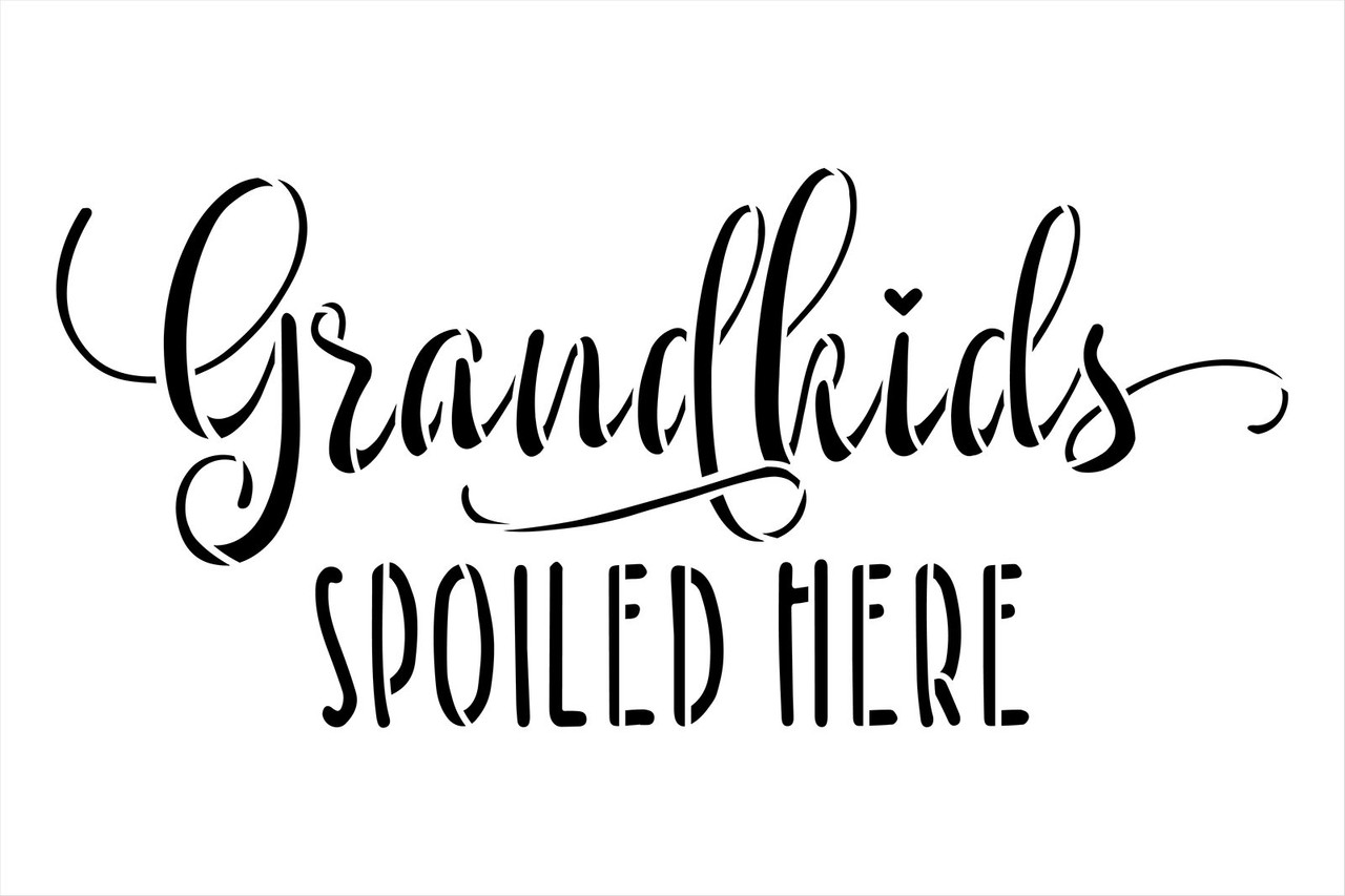 Grandkids Spoiled Here Doormat Stencil by StudioR12 | Craft DIY Doormat | Paint Fun Outdoor Home Decor | Select Size