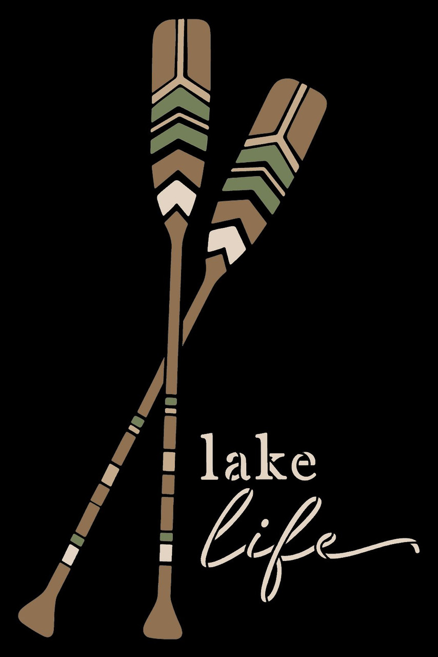 Lake Life with Oars Stencil by StudioR12 | Craft DIY Summer Home Decor | Paint Outdoors Wood Sign | Reusable Template | Select Size