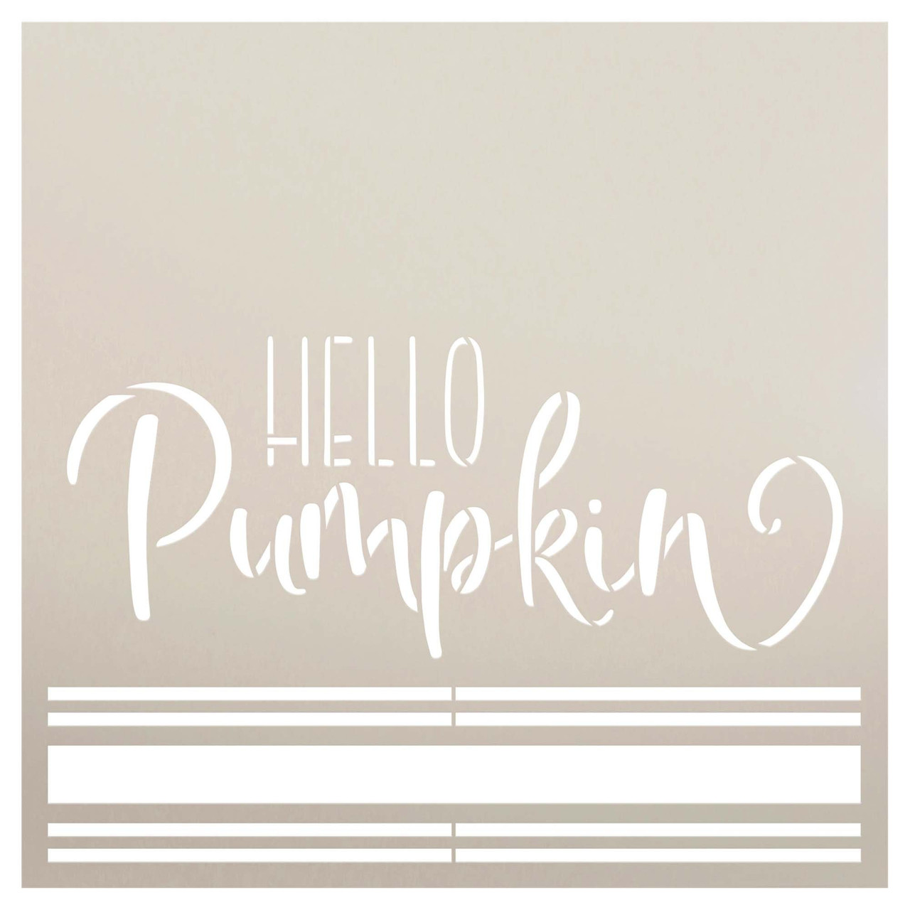 Hello Pumpkin Stencil by StudioR12 | Craft DIY Fall Autumn Home Decor | Paint Wood Sign | Reusable Mylar Template | Select Size