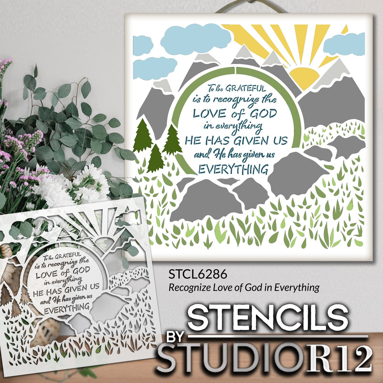 Recognize Love of God in Everything Stencil by StudioR12 | Craft DIY Inspiration Home Decor | Paint Wood Sign | Reusable Mylar Template | Select Size